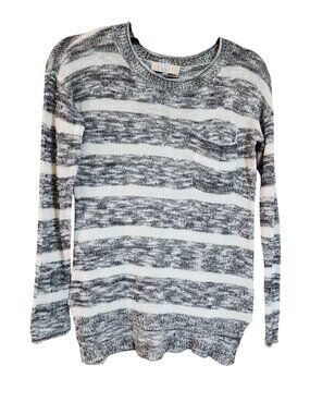 Pink Republic Gray & White stripped light weight Sweater Womens